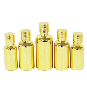 Lusso 50ml 100ml bottiglia di tappo a vite in alluminio placcato oro giallo 10ml 15ml 20ml 30ml bottiglia di olio essenziale di vetro oro - Product Image 1