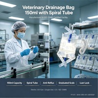 Sac de drainage à tube spiralé de qualité médicale pour usage vétérinaire félin