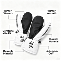 Mitaines de ski pour enfants en stock d'usine, épaisses, imperméables, chaudes, à motif de dessin animé, gants de neige pour enfants, équipement de ski d'hiver pour l'extérieur