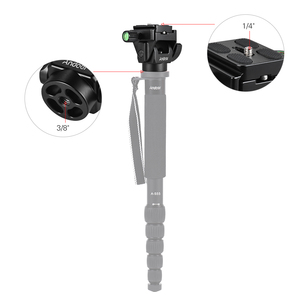Cabezal inclinable de monopié Andoer, cabeza panorámica, teleobjetivo, observación de aves con placa de liberación rápida para cámara de vídeo - Product Image 4