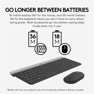 Ensemble clavier et souris pour ordinateur portable MK470, clavier sans fil fin USB, souris optique silencieuse 1000 DPI - Product Image 2