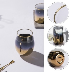 Vaso <span class=keywords><strong>de</strong></span> Agua <span class=keywords><strong>de</strong></span> Lujo con Base <span class=keywords><strong>de</strong></span> Vidrio Dorado y Borde Dorado, Taza <span class=keywords><strong>de</strong></span> Café, Vaso sin Tallo para Leche, Vaso <span class=keywords><strong>de</strong></span> <span class=keywords><strong>Vino</strong></span> - Product Image 6