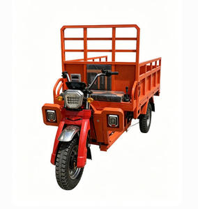 Triciclo con Plataforma Elevadora Hidráulica Naranja, Camión Eléctrico de Carga de 3 Ruedas para el Manejo de Materiales de Construcción - Product Image 3