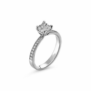 Anillo de Compromiso SGARIT con Corte Princesa y Certificado IGI, Oro Blanco de 14K, Diamante Cultivado en Laboratorio de 1ct 5mm - Product Image 2