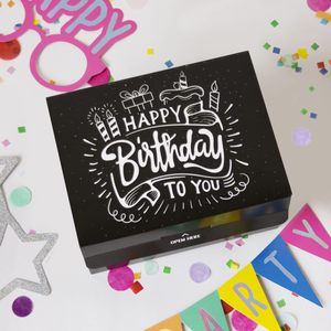 Caja <span class=keywords><strong>de</strong></span> Regalo Sorpresa con Kit <span class=keywords><strong>de</strong></span> Confeti Explosivo (Negro Premium) Feliz <span class=keywords><strong>Cumpleaños</strong></span>, Broma con Confeti que Salta 7.2x5.5x4.3 Pulgadas - Product Image 3