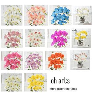 Vente en gros de fleurs d'orchidées artificielles Oh Arts, orchidées artificielles au toucher réel, orchidées artificielles Phalaenopsis, orchidées rouges pour la décoration de mariage - Product Image 6