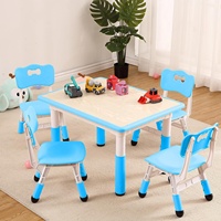 Table et chaise d'étude pour enfants de haute qualité, populaires, réglables en hauteur, en plastique moderne, avec plateau anti-graffiti, pour salle de classe, garderie, gymnase