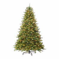 Ensemble d'arbre de Noël LED auto-éclairant en PE de haute qualité, grand modèle lumineux pour usage domestique en intérieur, 4.91-5.9-9.8 pieds, avec effet de neige et de flamme simulés