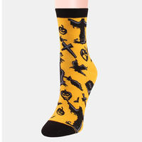 Chaussette Homme motif citrouille dessin animé vacances fantôme effrayant drôle crâne d'équipage mode Halloween décor Homme chaussettes