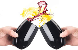 ワイングラスカスタム16オンス壊れないステムレスワイングラス高級黒飲用プラスチックロゴ付き - Product Image 2