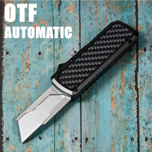 Cuchillo automático EDC <span class=keywords><strong>de</strong></span> doble acción con mango retráctil <span class=keywords><strong>de</strong></span> fibra <span class=keywords><strong>de</strong></span> carbono y aluminio, hoja SK5, tipo OTF, para pedidos pequeños al por mayor - Product Image 1