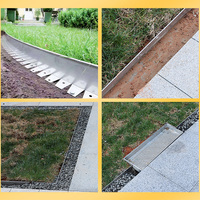 Bordure de jardin en acier inoxydable Taurus, blanc argenté brillant, sans creuser, pour aménagement paysager, bordure de pelouse, bordure de parterre de fleurs, épaisseur personnalisable