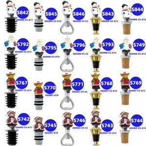 Christmas Snowman Bottle Stopper Zinc Alloy Sealing Round Shape For Wine Bottles - Product Image 5