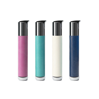 Briquet portable mince au kérosène en alliage de zinc avec revêtement en cuir, flamme nue pour cigarettes et cigares