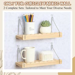 Wooden Wall Mounted <b>Shelf</b> Wave Shape Hanging Storage <b>Rack</b> For Bedroom Office Organizer - Product Image 2