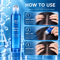 Sérum capillaire au peptide de cuivre AHK-Cu et GHK-Cu, marque privée, soin ciblé en roll-on, hydratation légère et sensation de fraîcheur 30 mL