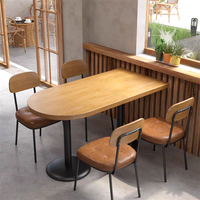 Ensemble de table et de chaises de salle à manger en bois et cuir PU, moderne et luxueux, personnalisé pour villa et restaurant