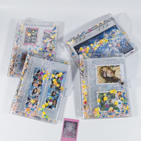Album photo rose transparent mignon, classeur créatif pour photocards d'idols, format A6 A5, livre de rangement pour cartes à paillettes