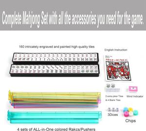 3PCS Mahjong Storage <b>Set</b> with Carrying Bag & Accessory Pouch <b>Large</b> Capacity Portable Organizer for American Mahjong Players - Product Image 6