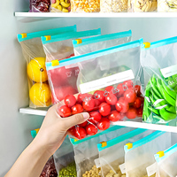 Sac Coulissant de Stockage Alimentaire en Plastique avec Fermeture Éclair pour Congélation, Personnalisable avec Logo, pour Emballage Alimentaire au Réfrigérateur