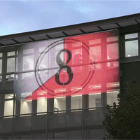 3D Transparenter LED-Glasnetz-Bildschirm Vorhang für Außenfenster-Display zur Digitalen Beschilderung und Anzeige