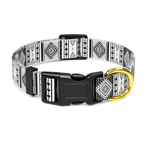 보헤미안 트라이벌 패턴 나일론 애완견 목줄 (골드 D링, 맞춤형 버클, 열전사 프린팅, 소형견, 중형견, 대형견용) - Product Image 1
