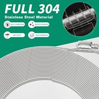 10FT Hose Clamps,304 Stainless Steel Hose Clamp Assortment Kit ,8 Fasteners,Adjustable Worm Gear Large Hose Clamps
