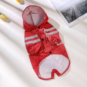 강아지 옷 새로운 애완 동물 의류 두 다리 후드 컬러 블록 비옷 제조 업체 - Product Image 2