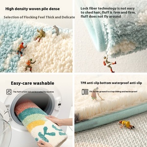 Tapis <span class=keywords><strong>de</strong></span> bain demi-cercle anti-salissure lavable en machine, tapis <span class=keywords><strong>de</strong></span> toilette antidérapant avec fonction d'absorption d'eau pour marche <span class=keywords><strong>de</strong></span> porte <span class=keywords><strong>de</strong></span> salle <span class=keywords><strong>de</strong></span> bain - Product Image 5