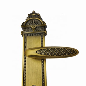 Ensemble de poignées de porte et de fenêtre en laiton doré foncé vintage de haute qualité, serrure de sécurité durable en alliage de zinc pour porte en bois de luxe - Product Image 3