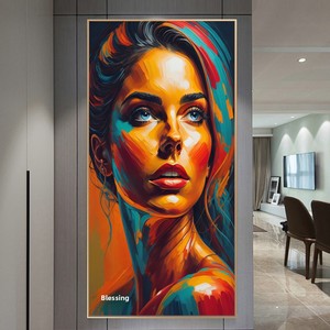 Affiches et impressions d'art mural moderne <span class=keywords><strong>abstrait</strong></span>, coloré, graffiti, portrait, esthétique féminine, peinture à l'encre imperméable par pulvérisation - Product Image 5