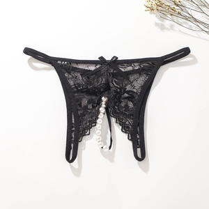 Sexy Pearl Lace Underwear Erotic G-<b>string</b> Thongs Low Waist Seamless Thong <b>T</b> Pants for Women - Product Image 5
