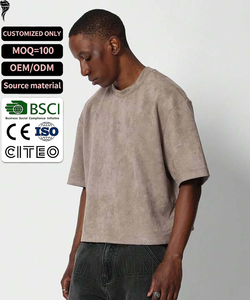 Custom Streetwear Loose-Fit 280gsm <b>T</b>-<b>shirts</b> Oversized Cropped Short Sleeve <b>t</b> <b>Shirt</b> - Product Image 1