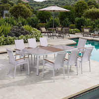 Ensemble de salle à manger de luxe pour patio, table et chaises de jardin modernes, durables pour la cour et la plage