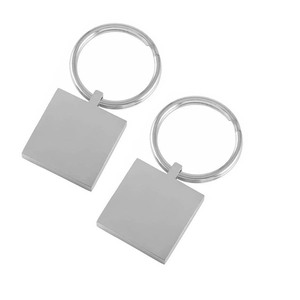 Móc Chìa Khóa Khắc Laser Tùy Chỉnh Móc Khóa Trống Hình Vuông Phẳng Đánh Bóng Hình Vuông Bằng Kim Loại Sắt Thép Không Gỉ Thăng Hoa Cho Xe Đẩy - Product Image 6