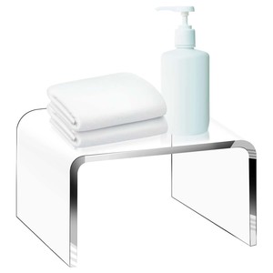 Tabouret de douche en acrylique transparent Thandes 25,4 D x 16 L x 16 H cm, étagère de rangement pour salle de bain, repose-pieds - Product Image 3