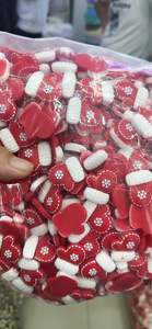 Mignonnes breloques mitaines de Noël en résine rouge pour accessoires de cheveux Slime <span class=keywords><strong>Topping</strong></span> - Product Image 6