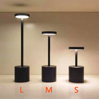 Lampe de bureau à LED rechargeable par USB de style hôtel moderne Lampe de table sans fil en aluminium en or argent noir pour restaurant