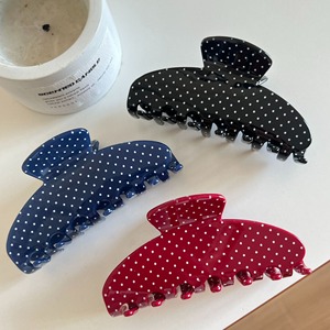 Pháp Retro Polka Dot vuốt tóc lớn Acetate cá mập Clip đỏ xanh đen updo Clip Instagram Phụ kiện tóc thời trang - Product Image 2