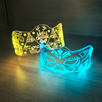 Lunettes de Noël lumineuses à LED pour masque pour les yeux à double commande latérale pour le bal masqué