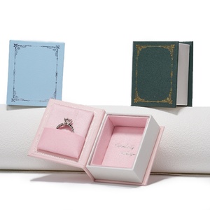 Best Selling Modern Square Dustproof Mini Gift <b>Storage</b> Jewelry Paper Magnet <b>Box</b> Decorative Ring Stud Packaging <b>Box</b> - Product Image 3