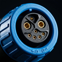 Connecteur hybride étanche M23 2+1+5 broches IP67 50A 300V, Combo Alimentation et Signal, Prise à bride carrée pour batterie de vélo électrique