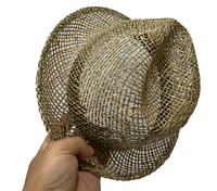 Chapeau Fedora Panama en paille de haute qualité, respirant, naturel, écologique, pour la plage, les voyages d'été, décontracté, unisexe