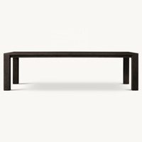 Table à manger en chêne de style américain moderne haut de gamme RH, taille personnalisable, grande capacité, table de dîner de luxe, table de cuisine en bois dur sélectionné