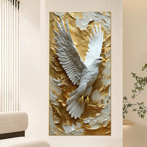 Hiện đại sang trọng nhà hiên trang trí lớn 3D cứu trợ hiệu ứng Trắng EAGLE trừu tượng in pha lê sứ bức tranh Tường Phòng Ngủ Quà Tặng - Product Image 1