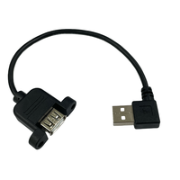 Kabel ekstensi USB 3.0 a pria ke wanita kustom dengan kabel kunci sekrup dudukan Panel