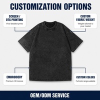 T-shirt en coton tricoté 100% pour homme, coupe oversize, délavé à l'acide, effet usé, col rond, style streetwear, anti-boulochage, vente en gros