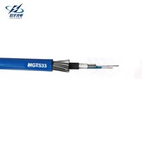 Kabel Komunikasi Pertambangan, Kabel Optik Komposit Central Loose Tube, Konduktor Tembaga G652D, 4-Core, PVC Biru