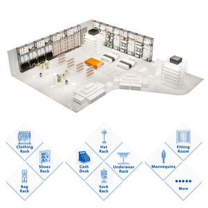 Produttore elegante negozio <span class=keywords><strong>donna</strong></span> infissi Boutique espositore vestiti nuova Idea negozio di abbigliamento in metallo Interior Design - Product Image 4