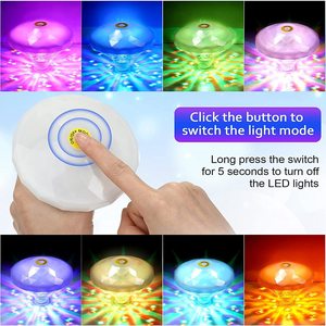 Moderno nuevo creativo colorido flotante diamante noche luces inteligente ABS Material agua proyección LED piscina luces remoto - Product Image 3